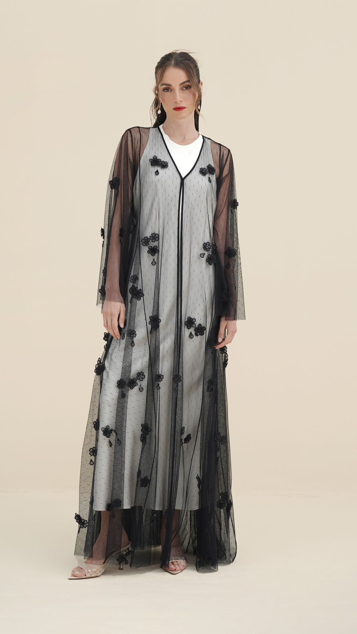 MIDNIGHT PETAL VEIL ABAYA