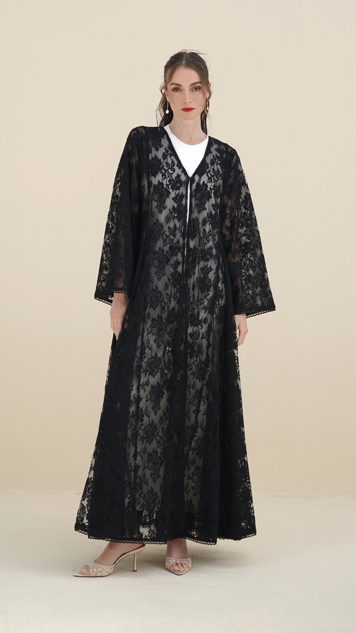 ROSE LACE VEIL ABAYA