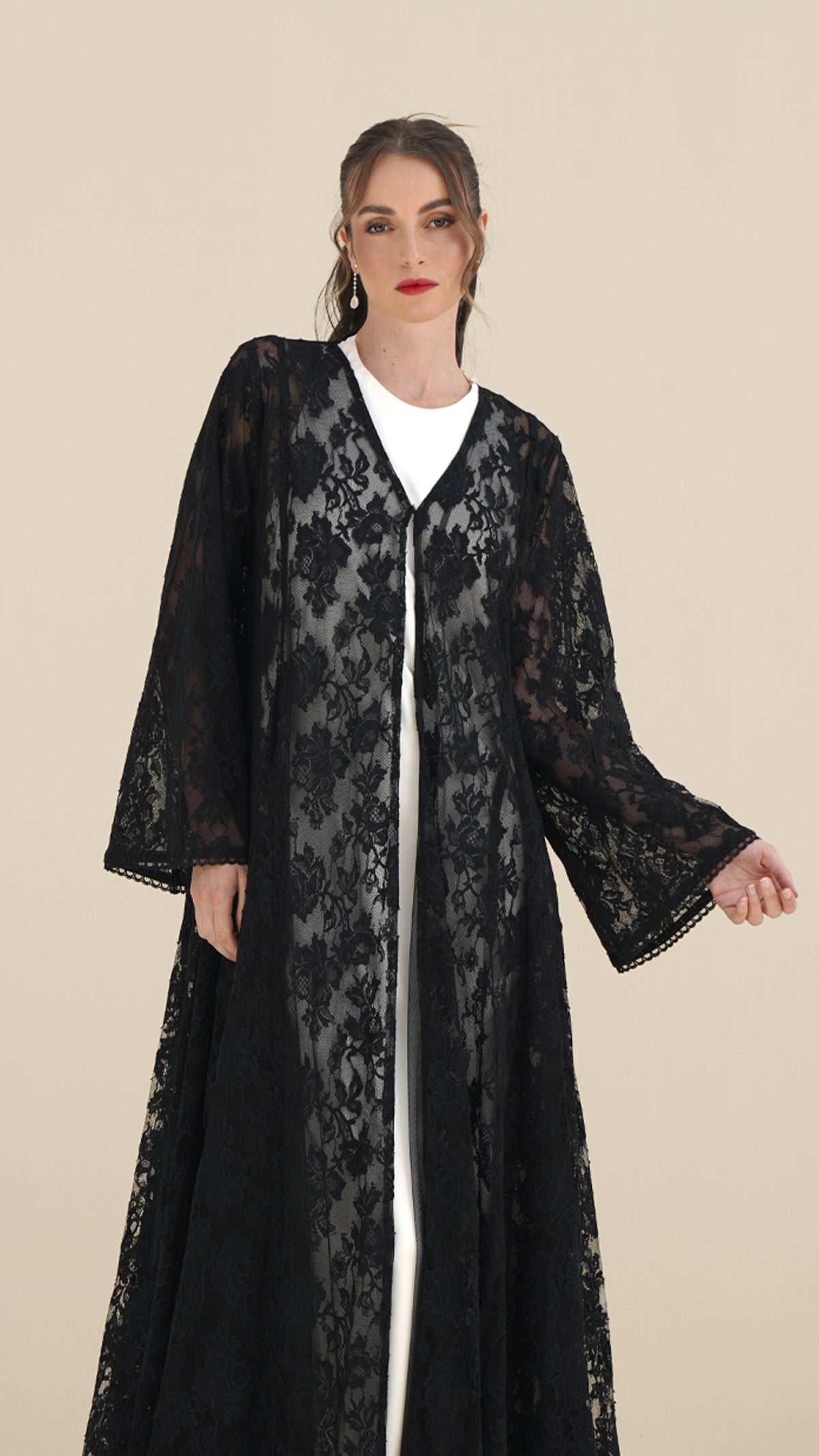 ROSE LACE VEIL ABAYA