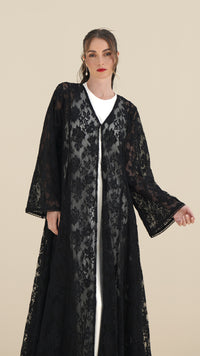 ROSE LACE VEIL ABAYA